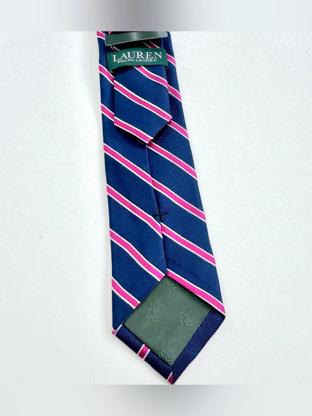 LAUREN Ralph Lauren Boys Silk Stripe Classic Tie Blue Pink White